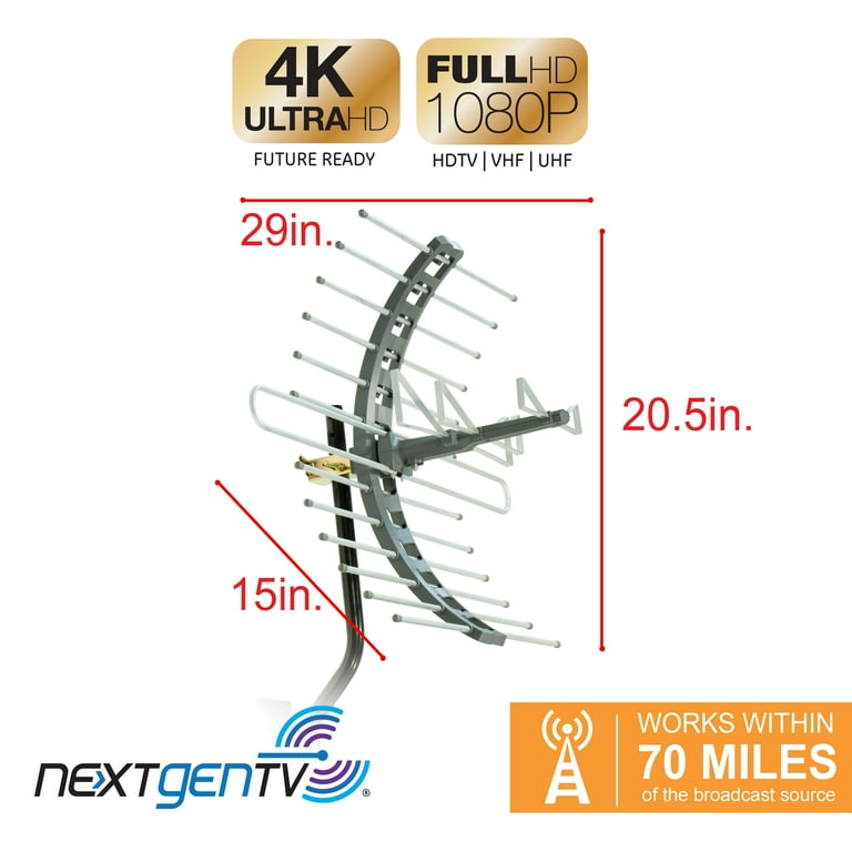 General Electric Outdoor HDTV Antenna, 70-mile Range, VHF General Electric Outdoor HDTV Antenna, 70-mile Range, VHF