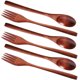 thumbnail image 2 of 6 tenedores y cucharas de madera para mesa de madera, para pastel, cena y más., 2 of 8