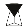 thumbnail image 2 of COZAYH Modern Geometric End Table with Wooden Top and Metal Base, Unique Pyramid Side Table Plant Stand for Office, Living Room, Bedroom, Triangle, Black, 2 of 6
