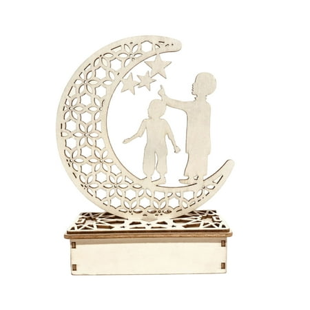 

PERZOE Table Light 3D Hollow Carving Wooden LED Desk Bedside Lamp for Gifts