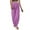 Purple, variant on Cotton Linen Pants for Women Baggy Lightweight Cozy Pants Elastic Waist Casual Lounge Wide Leg Summer Harem Pants