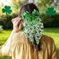 thumbnail image 2 of St. Patrick's Day Green and White Shamrock Print Hair Bow, st patricks day bows for hair, 1 Piece, 2 of 6