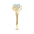 thumbnail image 3 of Angara Natural 1 Ct. Aquamarine with Diamond Classic Ring in 14K Yellow Gold for Women (Ring Size: 11.5), 3 of 9