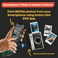 thumbnail image 6 of Fujifilm Instax Mini EVO Hybrid Instant Film Camera (Brown) (16812534) Bundle with 20 Instant Film Sheets + 32GB Memory Card + Small Padded Case + SD Card Reader + MicroFiber Cleaning Cloth, 6 of 8
