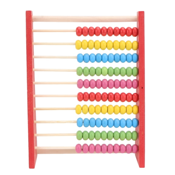 BESTSKY Math Learning Toy 1Pc 10 Rows Wood Abacus Stand Kids Early Educational Supply,7.87