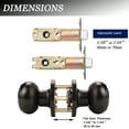 thumbnail image 6 of Knobelite (3 Pack) Round Passage Door Knob (Non-Locking Knobs), Keyless Doorknobs Interior / Exterior Door Lockset, Knobs for Hallway / Closet, Oil Rubbed Bronze Finish Door Hardware, 6 of 7