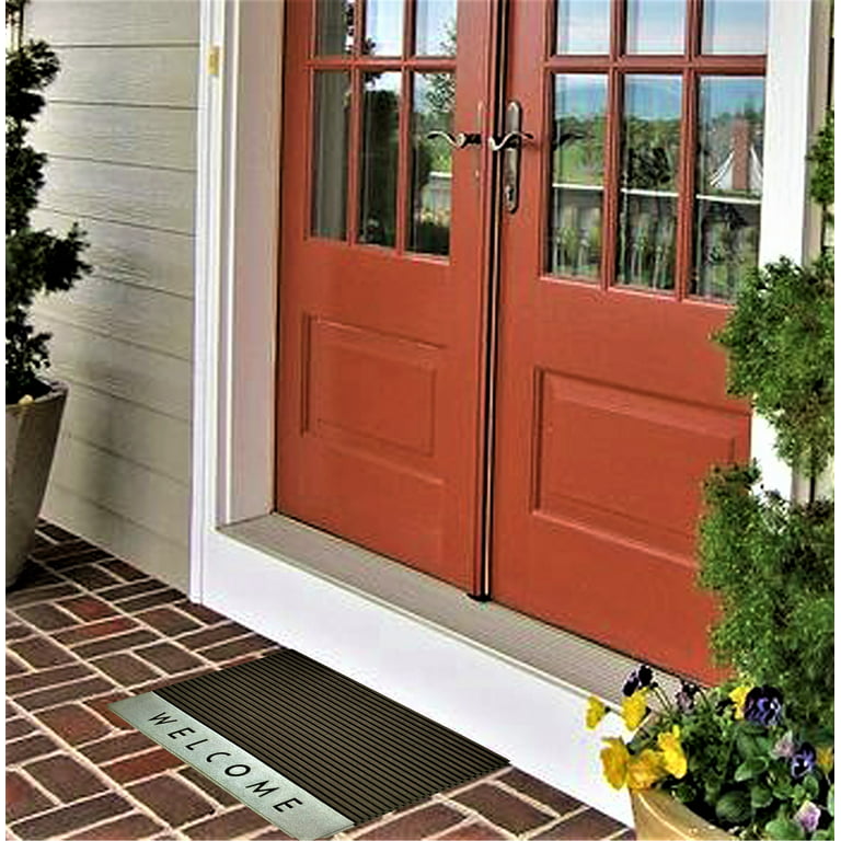 Ottomanson Rubber Doormat Entrance Rug Indoor/Outdoor Door Shoe Scraper Entryway