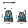 thumbnail image 5 of Yiaed Vintage Pickup Sunflower Dog Print Drawstring Bags Drawstring Backpack Bulk String Back Pack Gym Sport Bag-Medium, 5 of 5