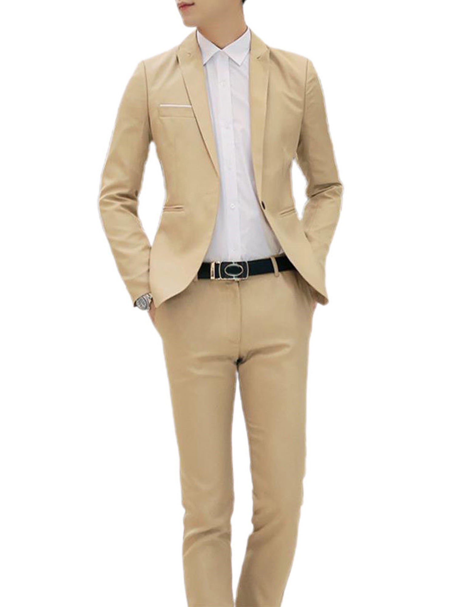 Men' Slim Fit One Button Suit Blazer Jacket Casual Party Sport Coat 