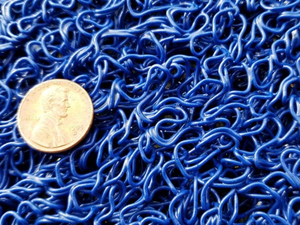 Spaghetti Mat by MattingExperts Drains Water Shower VinLoop Vinyl Pool Comfortable Looped Mat Locker Room 4x5, Blue Bathroom