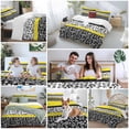 thumbnail image 6 of Black Yellow Bedding 3 Piece Duvet Cover Set Twin Size, Garden Floral Stripe Aesthetic Flower Boho Soft Microfiber Comforter Cover with Zipper Closure & Pillowcases, FadeResistant Quilt Cover, 6 of 9