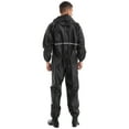 thumbnail image 4 of Doomiva Motorcycle Rain Suit For Men&Women One Piece Waterproof Coveralls Reflective Strip Rainsuit Black 4XL, 4 of 7