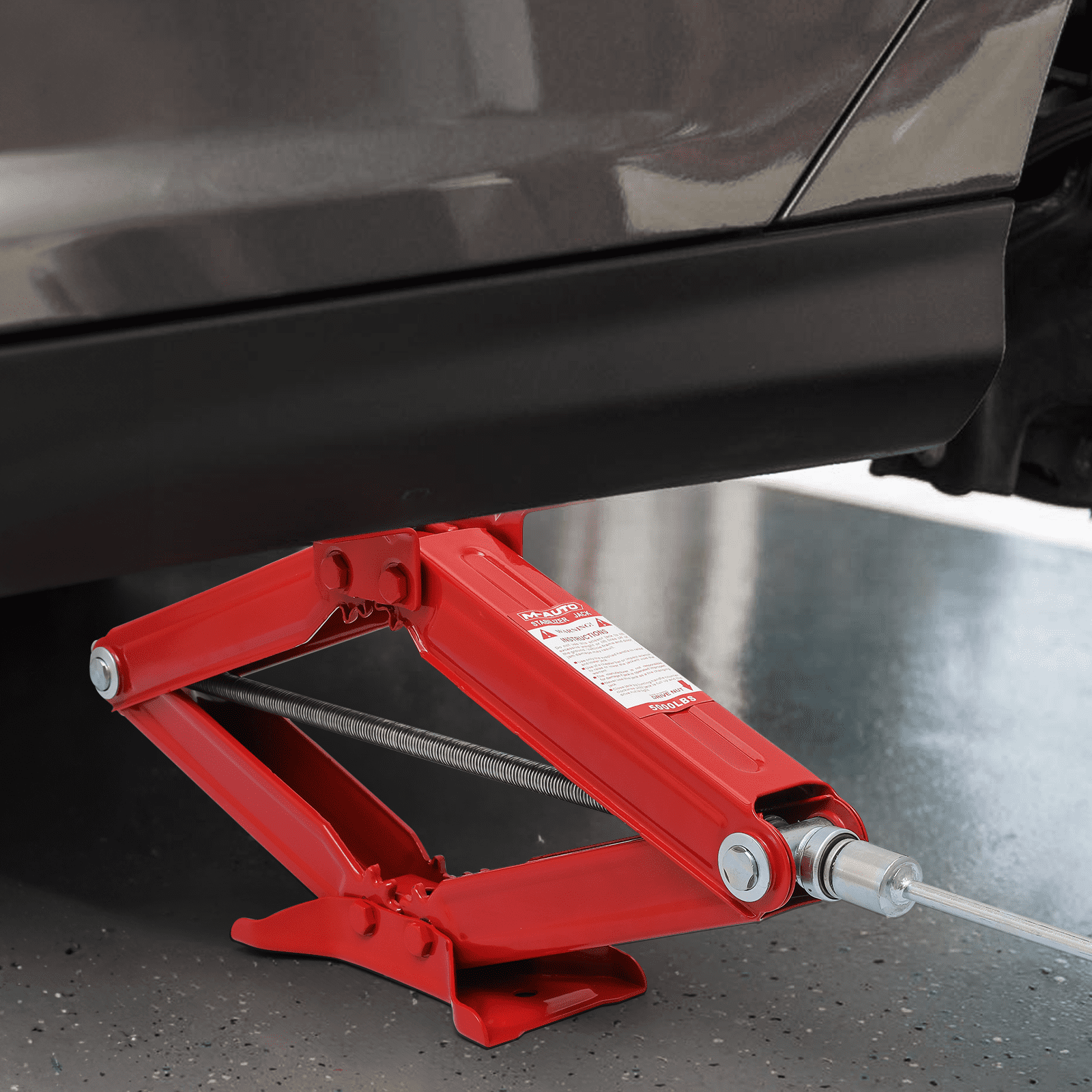 M-AUTO Set of 4 Scissor Jack, 2.5 Ton 5000lbs Heavy Duty Car Jack Tire Repair Tools Kit, RV Trailer Stabilizer Leveling Scissor Jacks with Handle, Red