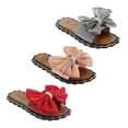 thumbnail image 2 of Babe Women Slide Summer Sandals with Bow Flat Open Toe Shoe - Sizes 6-10 - Colors Red, Pink, or Grey, 2 of 2