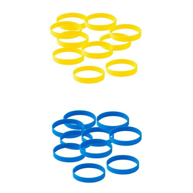 20 piezas / paquete s de silicona blanca de goma amarilla Yuyangstore Pulsera de silicona