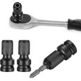 thumbnail image 3 of 3 Pieces Socket Adapters 1/2" Square to 1/4" Hex, Quick Release Chuck Converter Hex Ratchet Wrench for Impact Ratchet Holder, 3 of 4