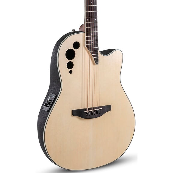 Ovation Applause Acoustic Electric Guitars with Lyrachord Back, 6-String, Off-White, 9.37 lbs