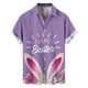 thumbnail image 3 of Camisas hawaianas con estampado 3D de conejo de dibujos animados para hombre y mujer, camisa playera con botones y diseño de huevo de colores para el día de Pascua, 3 of 4