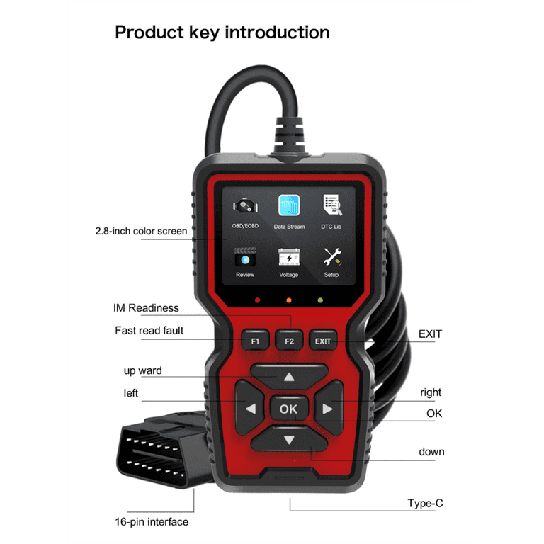 V519 OBD2 Scanner, Classic Enhanced Mode 6 Engine Fault Code