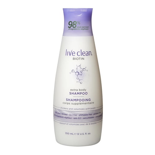Live Clean Biotin extra body Shampoo, 12 Oz, 2 Pack