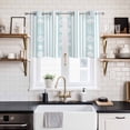 thumbnail image 2 of Sky Blue Striped Coastal Kitchen Curtains Small Short 39 Inch Length, Nautical Beach Starfish Shell Grommet Bedroom Living Room Curtains, Light Filtering Cafe Curtain Drapes 2 Panels Set 55''x39'', 2 of 9