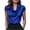 Blue, variant on Womens Satin Silk Shirts Short Sleeve Casual Fashion Cowl Neck T Shirt Summer Elegant Lightweight Loose Work Blouse Top