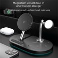thumbnail image 2 of Soporte cargador inalámbrico magnético de 15 W con estación de carga rápida para iPhone 15, 14, 13 Pro Max/Apple Watch SE 9, 8, 7/AirPods 3, 2, 2 of 5