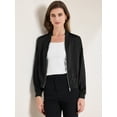 thumbnail image 2 of DARING DIVA Zip Up Coat Long Sleeve Outerwear  Lightweight Top XS Black, 2 of 6