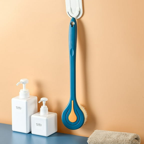 Long Handle Soft Hair Shower & Bath Brush for Back Cleaning | Adult Body Brush with Nylon Bristles for Exfoliation & Improved Circulation | 1 Pack