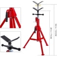 thumbnail image 4 of BeesClover Support de Vérin à Tête en V avec Pattes Pliantes, Support de Vérin en Acier Robuste, Hauteur Réglable de 28 à 52 Pouces, Capacité de Charge de 2500 Lb, pour Extérieur, Entrepôt, Studio, 4 of 9