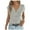 Gray, variant on Womens Cable Short Sleeve Sweater Spring Summer V Neck Button Down Shirts Cap Sleeve Knit Sweater Vest Tops White Large
