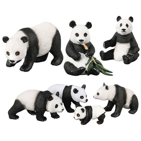 Juego de figuras de panda realistas para madre y bebé, 7 piezas de PVC para niños
