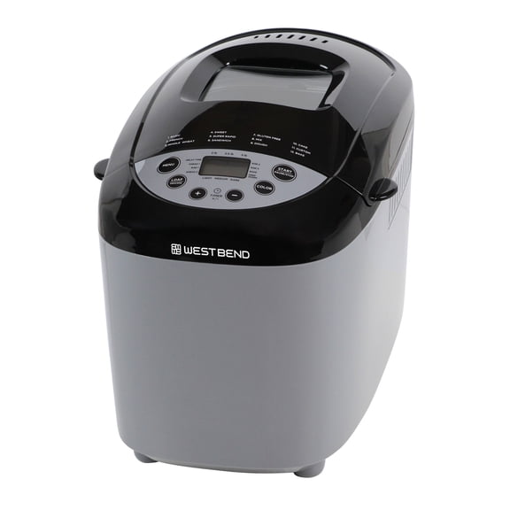 West Bend Hi-Rise Bread Maker with 12 Preset Digital Controls, 3 lb Capacity, in Gray (47413)