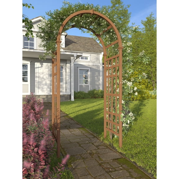 Vita 39"L xc 23"W x 81"H Sierra Embossed Vinyl Arbor, Brown, VA68106