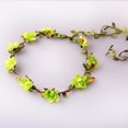 thumbnail image 1 of KUIZAP Green Leaf Small Cherry Flower Round Hair Hoop(Green), 1 of 6