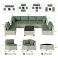 thumbnail image 2 of Amopatio 7 Pieces Patio Conversation Set, Outdoor Sectional PE Rattan Wicker Furniture Seat,GREEN, 2 of 10