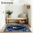 thumbnail image 3 of ODIKA 8'x10' Machine Washable Non-Slip Area Rug, Delicate Arachnid with Flowing Curves High Traffic Rug, Blue, 541663, 3 of 7
