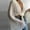 White, variant on Outfmvch Crop Tops for Women Solid Bell Sleeve Pleated Chiffon Shirt Strap Cardigan Top Womens Tops Womens Long Sleeve Tops