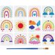 thumbnail image 1 of 12 plantillas de arcoíris para pintar con pincel, 7,9 x 7,9 pulgadas, con temática de sol, nubes, corazones, estrellas, hojas de olivo, lluvia, truenos y relámpagos., 1 of 7