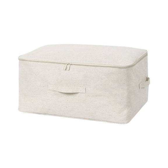 Cotton Linen Canvas Storage Bag, Washable Storage Basket, Soft Breathable Closet Organizer for Beddings, Comforters, Pillows, Blankets, Clothes
