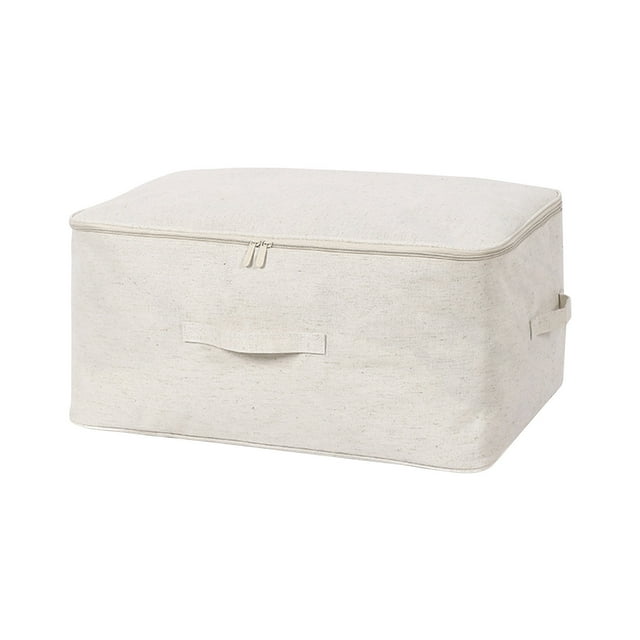 Grand Sac de Tri et de Rangement pour Couettes et Tissus à Grande Capacité - Panier de Rangement en Tissu Lavable, Organisateur en Lin Robuste pour la Lessive et la Garde-Robe, JKODE