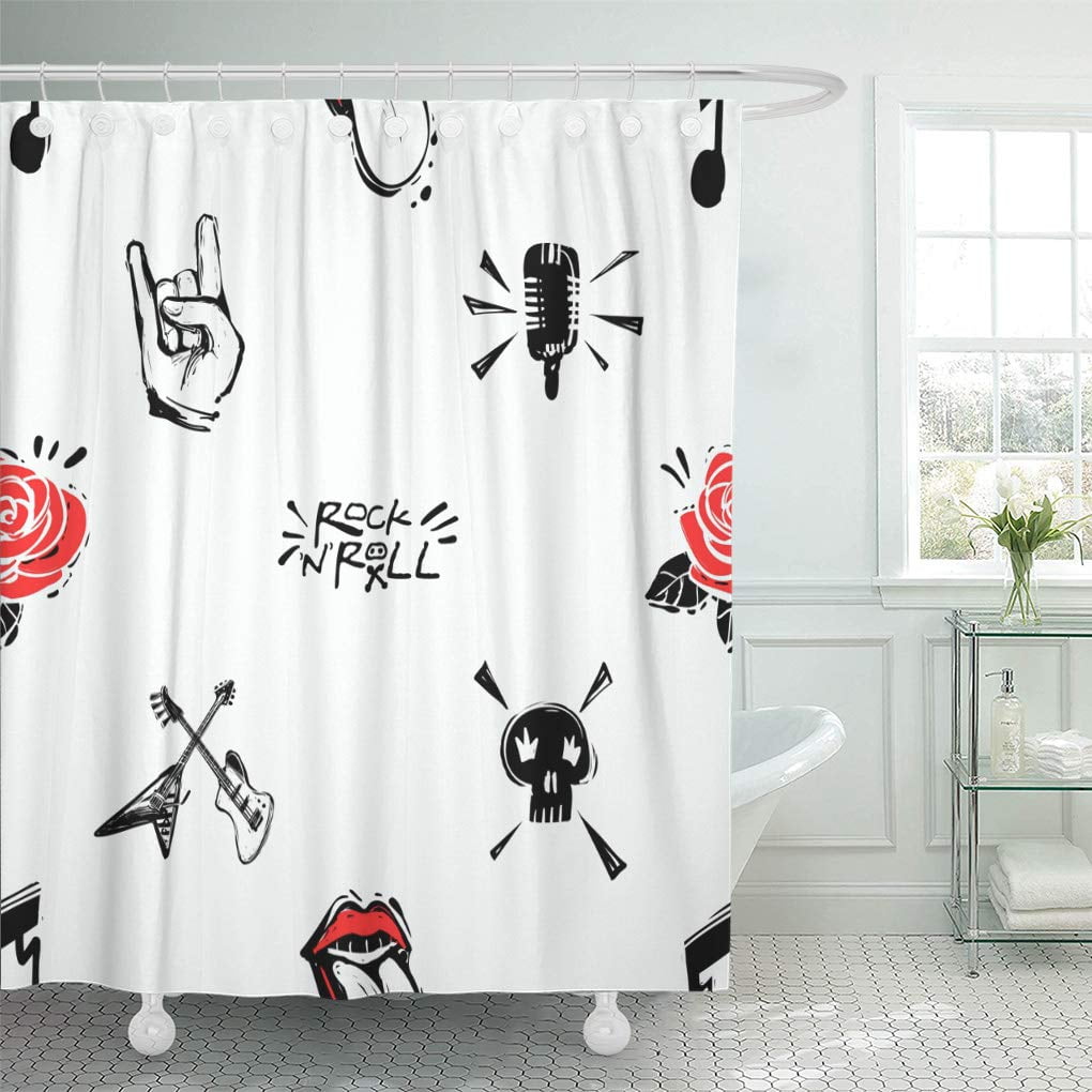 CYNLON Rock and Roll N Signs Music Notes Gesture Microphone Bathroom