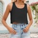 thumbnail image 2 of Camiseta de cuello redondo y manga corta para mujer - Poliéster de color liso - Versátil con vaqueros/pantalones para el uso diario, 2 of 4