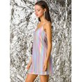 thumbnail image 4 of Minivestido De Fiesta Con Tirantes Finos Metálicos Brillantes Para Mujer Multicolor XL, 4 of 6