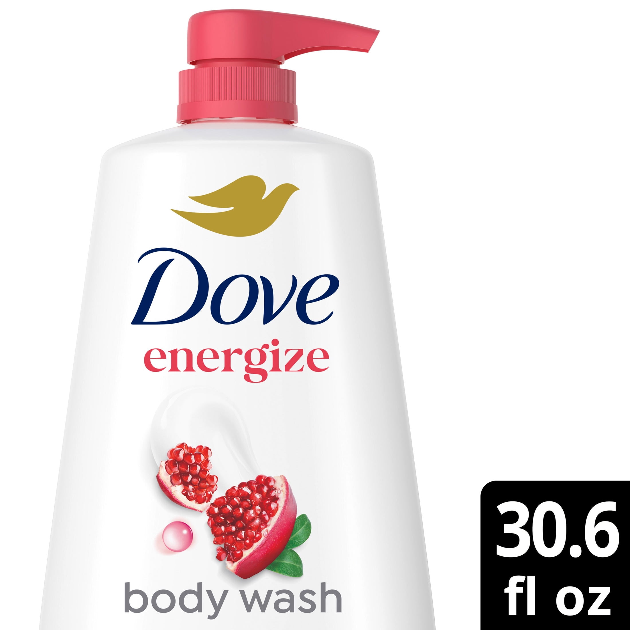 (3 pack) Dove Body Wash with Pump for 24hr Lotion-Soft Skin Rejuvenating Pomegranate & Hibiscus Moisturizing Skin Cleanser with No Sulfates No Parabens, 30.6 fl oz