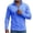 Blue, variant on Basic V-Neck Thin Solid Long-Sleeve Base Top, Light Crinkle Woven Fabric for Indoor Home Relaxation Black L
