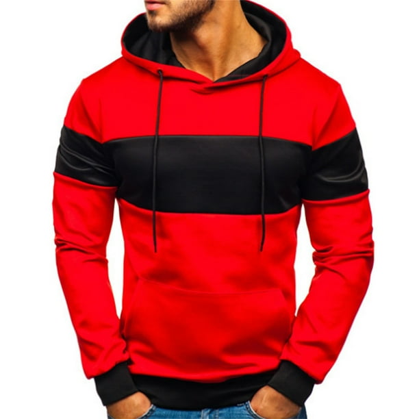 WILLBEST Sudaderas Deportivas Hombre Casual Patchwork Slim Fit Sudadera con Capucha Prendas De Vestir Blusa Sudadera XGrande