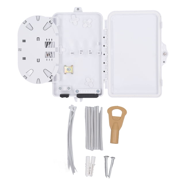 Boîte de Jonction Fibre Optique 6 Ports - Boîtier Étanche en ABS avec Panneau Rabattable Rotatif à 180° pour Installation Intérieure/extérieure (Caractères : 116) option Alternative : "Durable