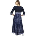 thumbnail image 2 of Bimba Women's A-Line Kurta Designer Blue Kurti Ethnic Long Flared Blouse Dress - 18, 2 of 4