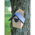 thumbnail image 6 of JCS Wildlife Post Mount Cedar Wren House w Poly Roof & Birdhouse Predator Guard Portal (Blue), 6 of 8